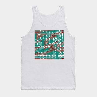 Woman Faded Sport Geometric Fashion Print cópia Tank Top